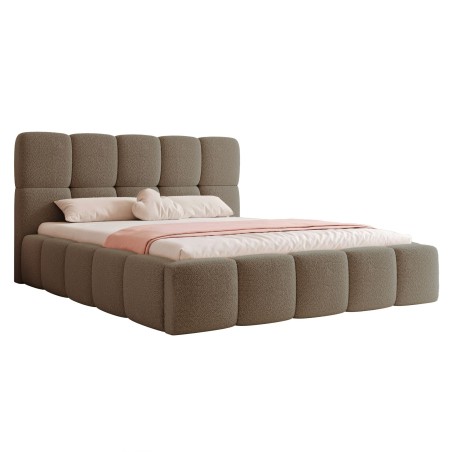 Łóżko tapicerowane CALME 140x200, kolorystyka ABRIAMO 01, kolor Taupe