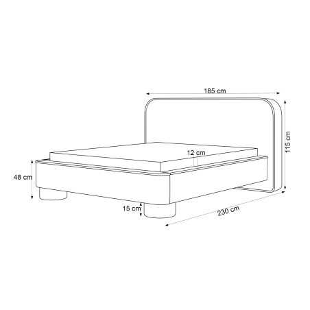 Polsterbett NUVOLA 140x200