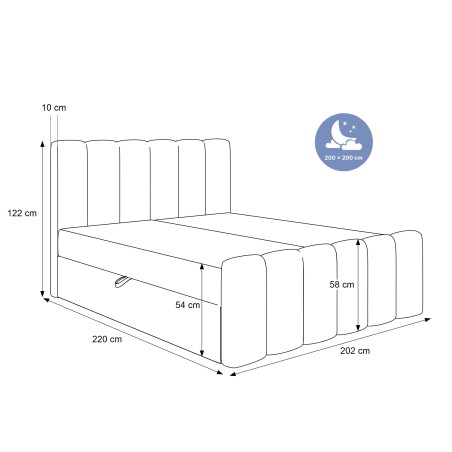 Boxspringbett PALERMO 200x200