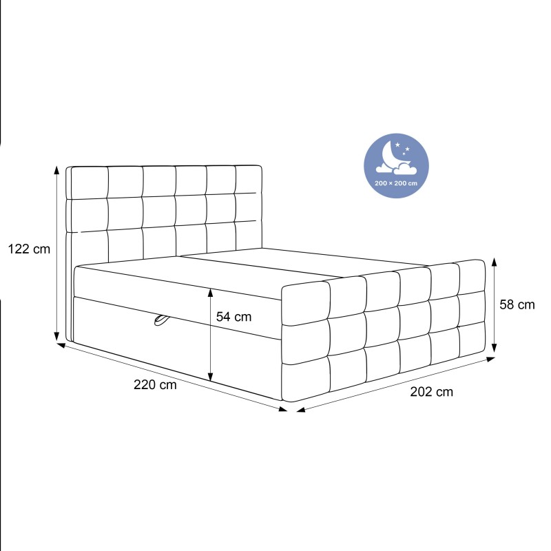 Boxspringbett PADWA 200x200