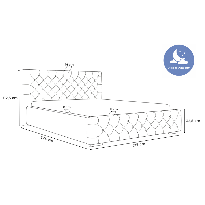 Polsterbett VERO 200x200